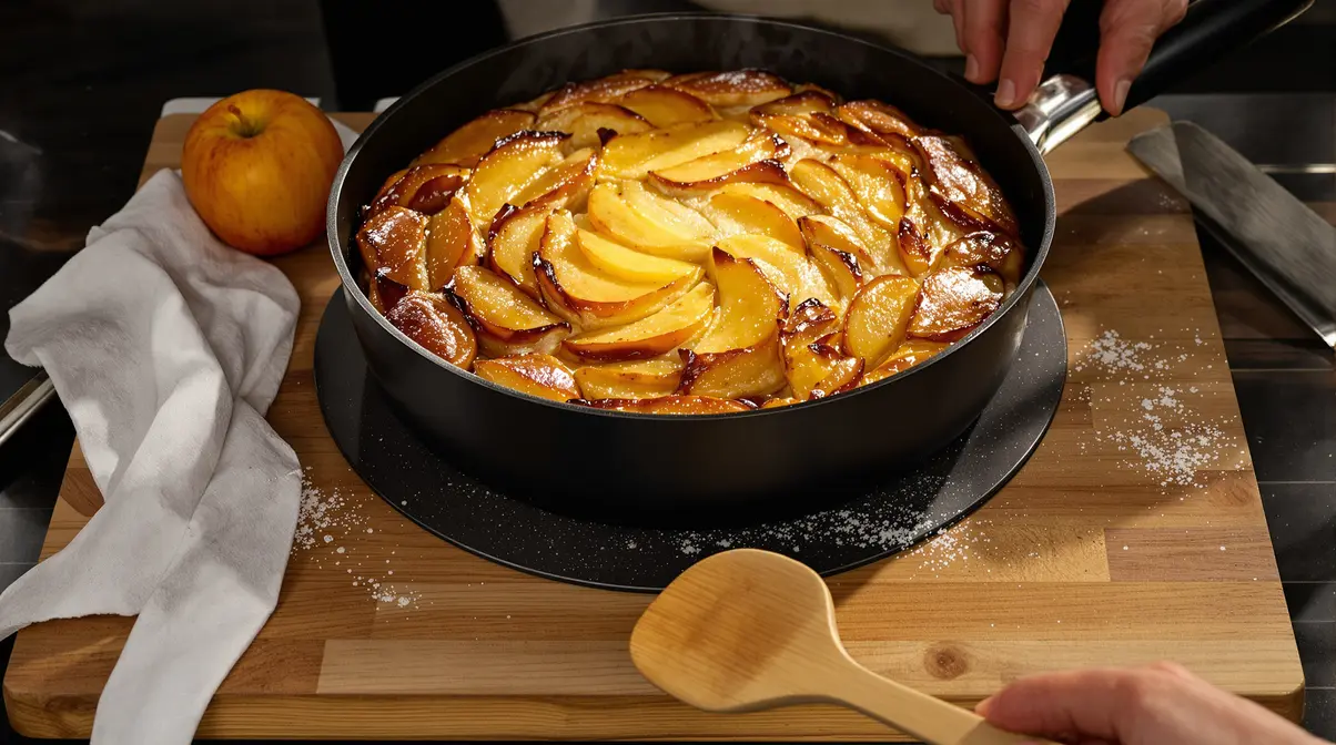 Gâteau aux pommes à la poêle : la recette sans four prête en quelques minutes à tester Gâteau aux pommes à la poêle : la recette sans four prête en quelques minutes à tester