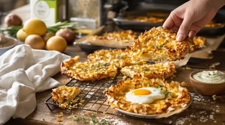 Je prépare ces galettes de pommes de terre crousti-dorées au four en 10 minutes, plus légères que des frites